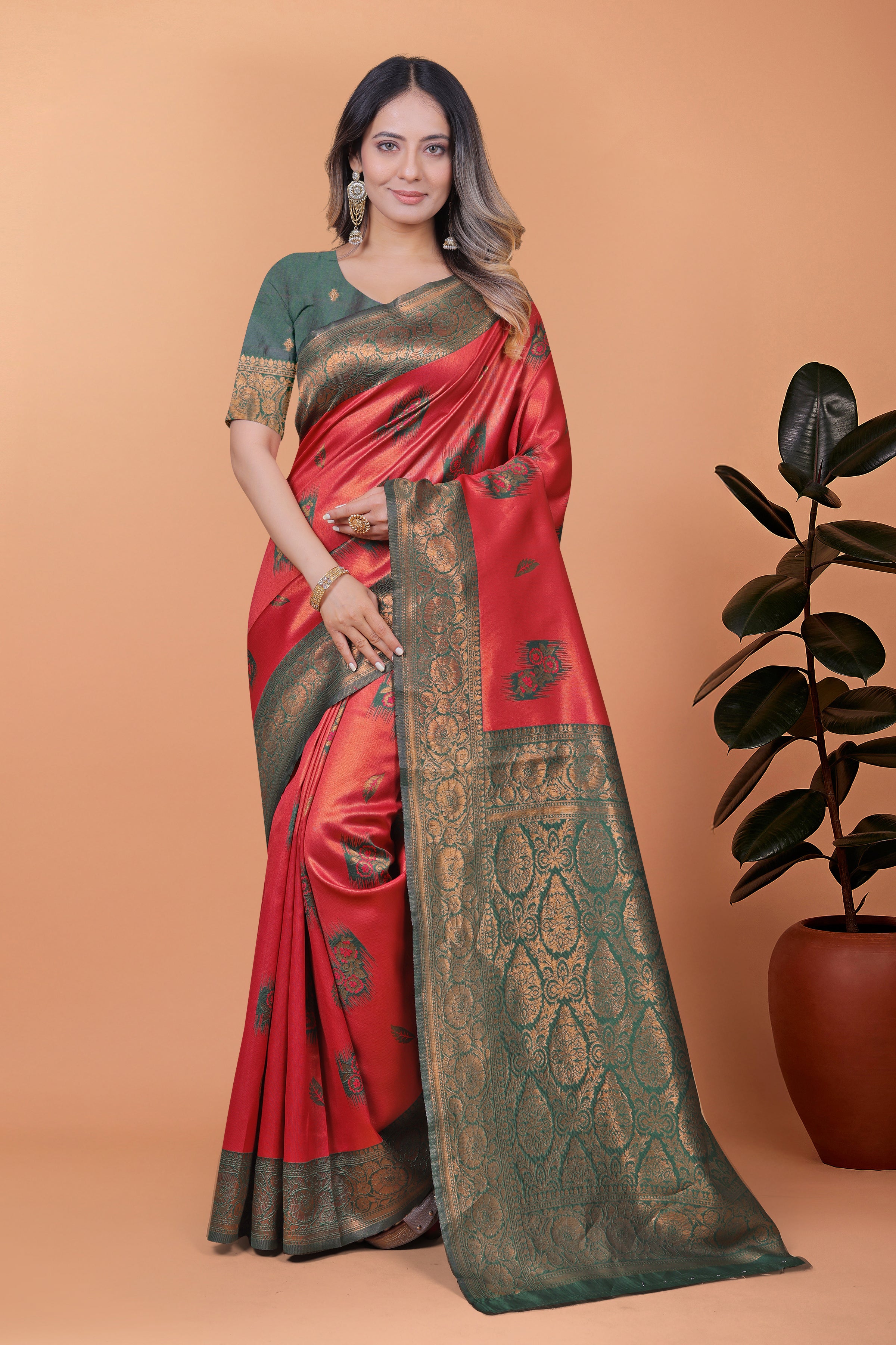 Banarasi Silk Saree with Zari Embellishment with 8 color option ✨💙💚